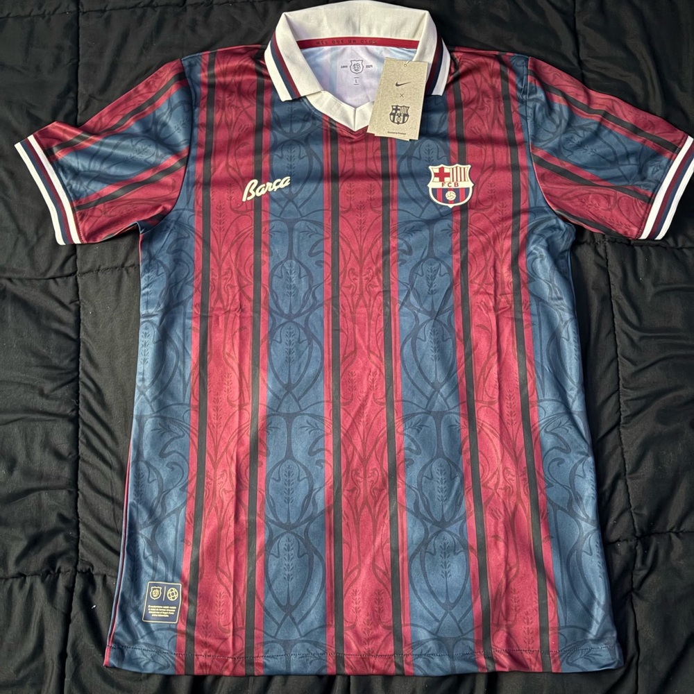 Barca Striped Red and Blue collar jersey